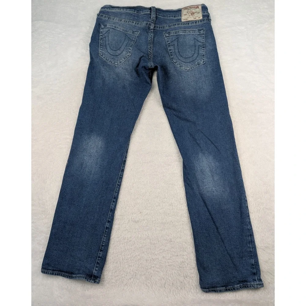 True Religion Ricky Jeans Men's Size 36x33 Relaxed Straight Blue Denim Cotton